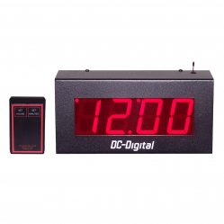 (DC-25S-W) 2.3 Inch LED, RF-Wireless Handheld Controlled, Desk or Wall Mount, Time of Day Digital Clock (Non-System)